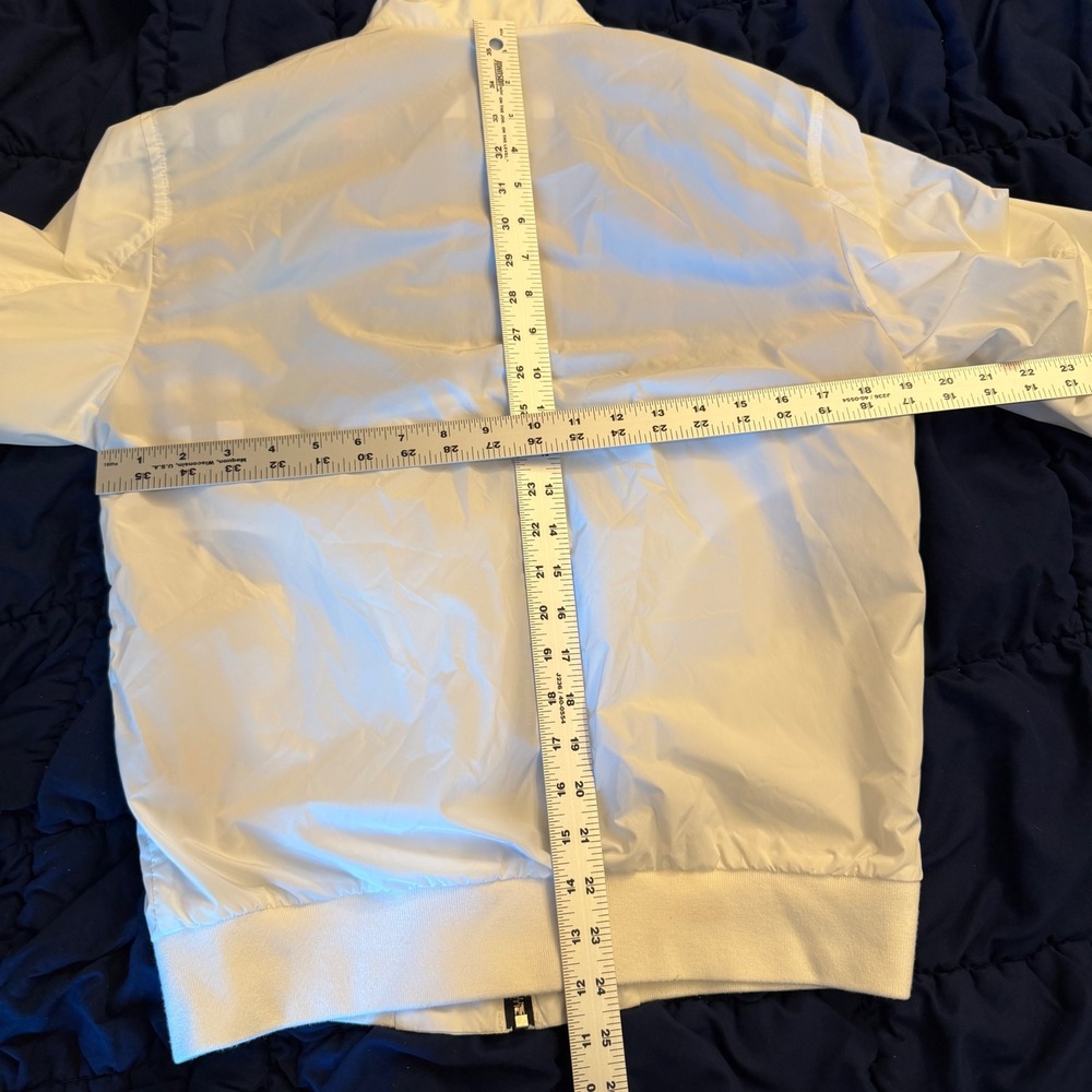 Burberry Prorsum Mens White Cotton Full Zip Bomber Jacket Size M Knight Logo - Picture 7 of 7